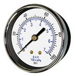 PIC 102D-204E - 2.0" Dial - 0-100 psi/kPa+bar Pressure Gauge
