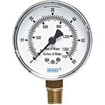 WIKA 611.10 - 2.5" Dial - 0-200 InWC Pressure Gauge  - Oxygen Cleaned